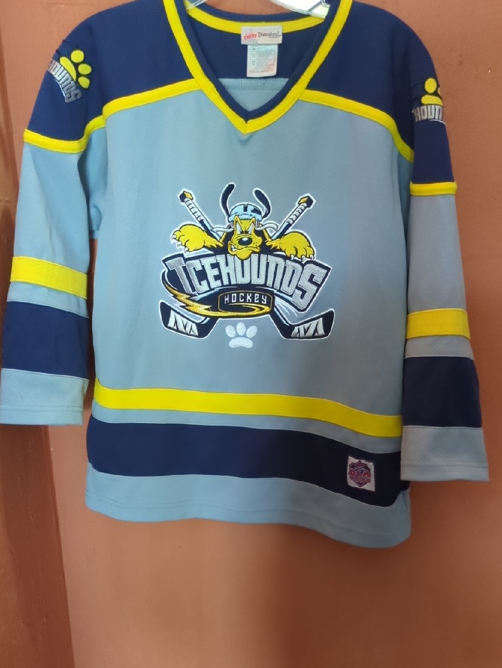 Icehounds Youth Hockey Jersey in Light Blue, Navy & Yellow
